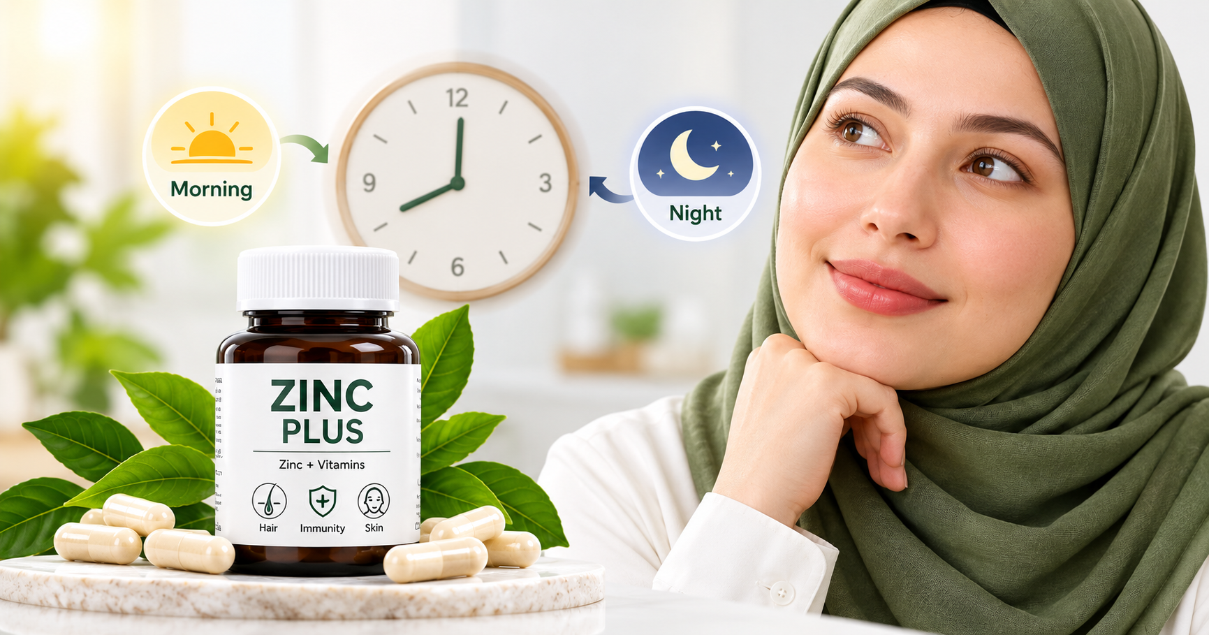 بهترین زمان مصرف زینک پلاس برای مو؛ صبح یا شب و با غذا یا ناشتا؟