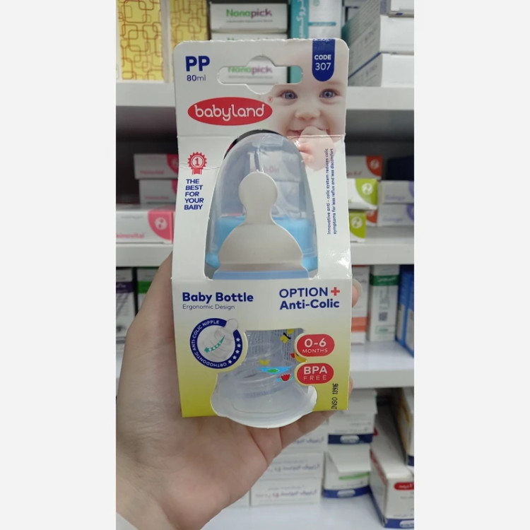 شیشه شیر آنتی کولیک 0 تا 6 ماه بی بی لند 80 میلی لیتر کد 307