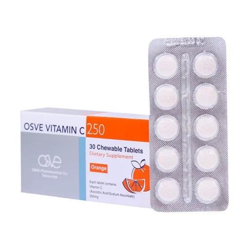 قرص جویدنی ویتامین C 250 اسوه 30 عددی