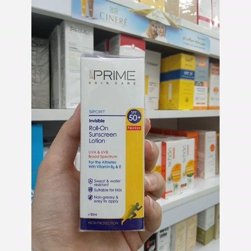 لوسیون ضد آفتاب بی رنگ پرایم SPF50 مناسب انواع پوست