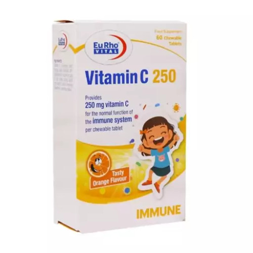 قرص جویدنی ویتامین C 250 میلی گرم یوروویتال 60 عدد