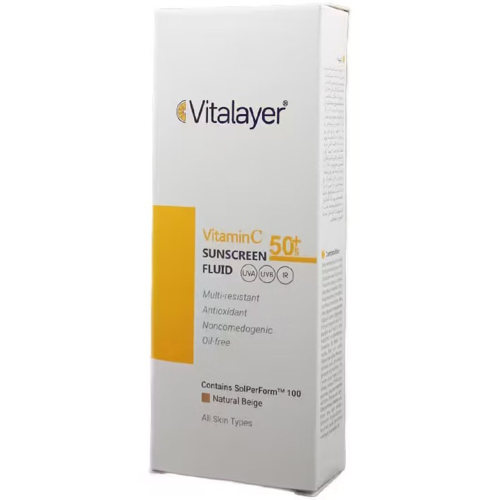 فلوئید ضد آفتاب ویتالایر ویتامین C نچرال بژ SPF50