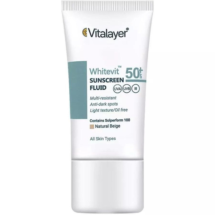 فلویید ضد آفتاب وایت ویت ویتالایر بژ طبیعی SPF50 مناسب پوست دارای لک