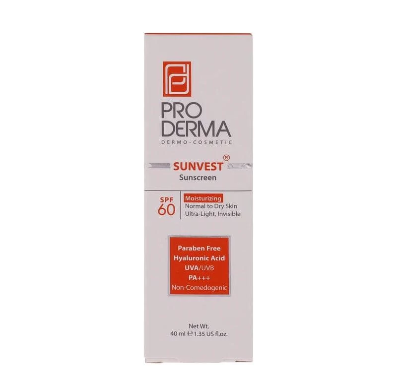 ضد آفتاب SPF60 سان وست(بی رنگ) پرودرما پوست خشک و معمولی