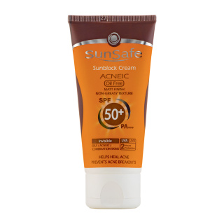 کرم ضد آفتاب سان سیف مناسب پوست چرب و آکنه ای حجم 50 میلی لیتر