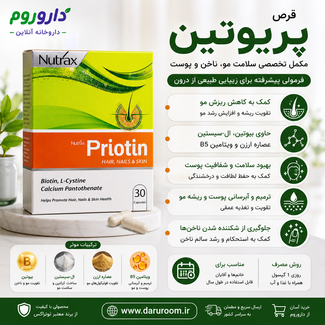 کپسول پریوتین 30 عددی
