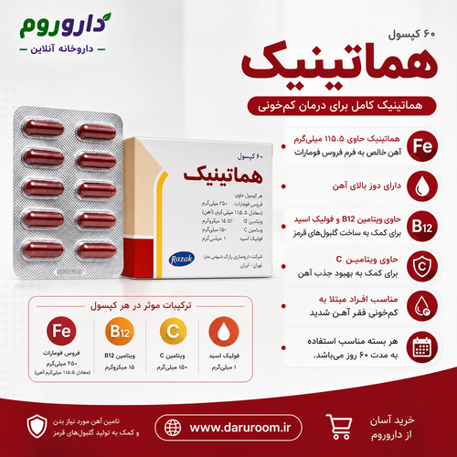 کپسول هماتینیک رازک 60 عددی
