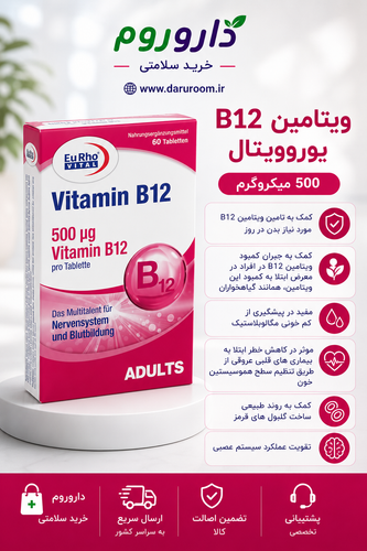 قرص ویتامین B12 یوروویتال 60 عددی