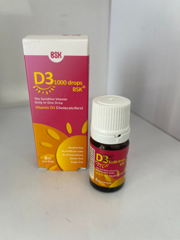 قطره خوراکی ویتامین D3 بیاسکی ۱۰۰۰ واحد حجم ۵ میلیلیتر