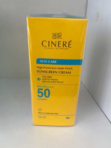 ضدآفتاب بی رنگ spf50 سینره 50 میل