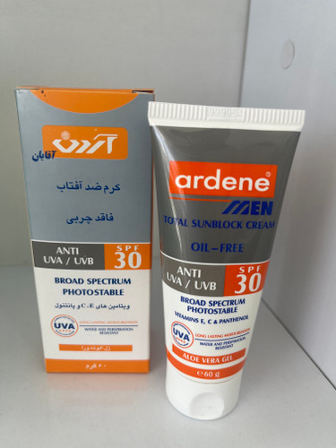 کرم ضد آفتاب آردن SPF30 فاقد چربی مخصوص آقایان 60 گرم