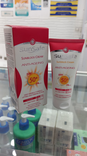 کرم ضد آفتاب بی رنگ سان سیف SPF50 مناسب انواع پوست