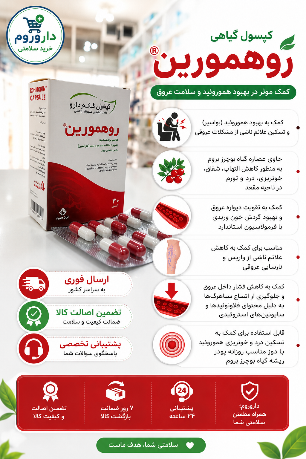 کپسول روهمورین قائم دارو 30 عددی