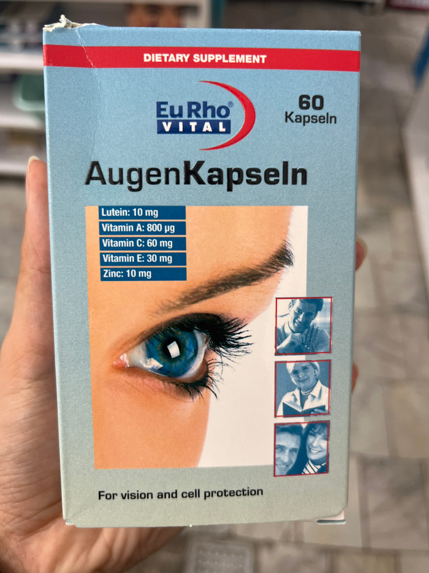 کپسول چشم اوژن یوروویتال ۶۰ عددی