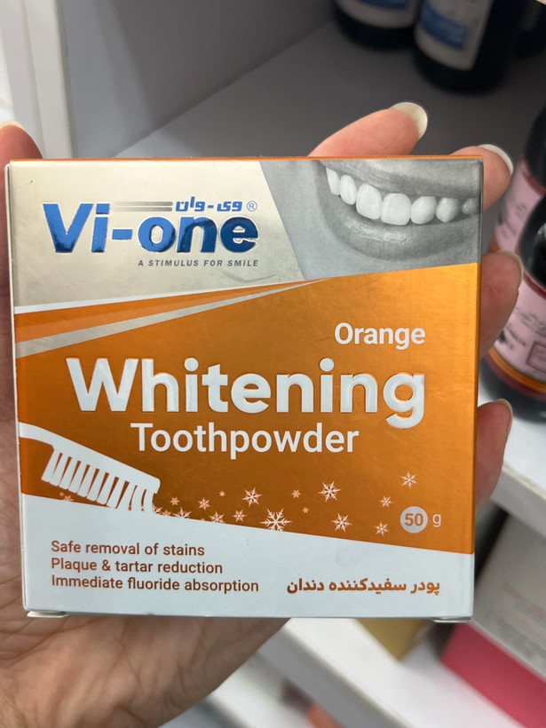 پودر سفیدکننده دندان وی وان مدل پرتقال ۵۰ گرم