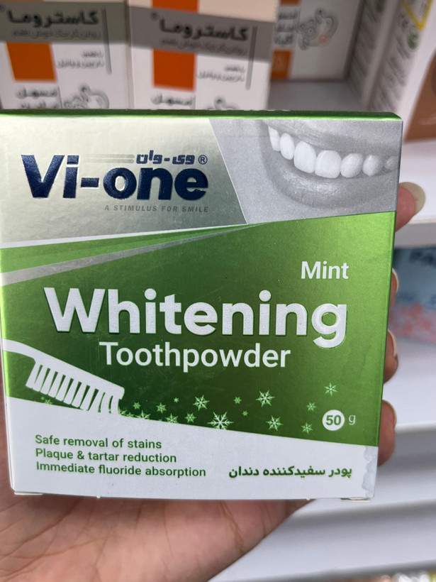 پودر سفیدکننده دندان وی وان مدل نعنا ۵۰ گرم