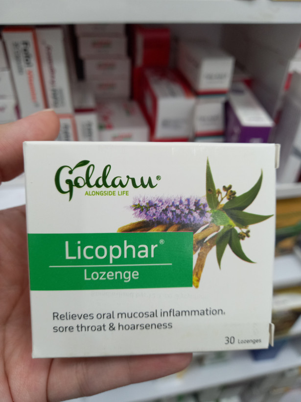 قرص مکیدنی لیکوفار گلدارو برای گلودرد و گرفتگی صدا ۳۰ عدد