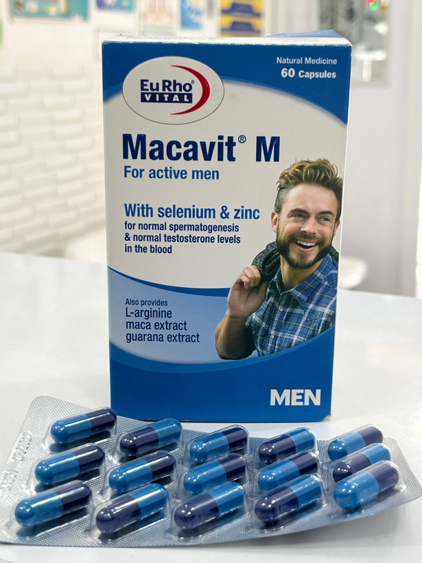 کپسول ماکاویت M یوروویتال تنظیم فعالیت هورمونی و تقویت قوای جنسی آقایان ۶۰ عدد