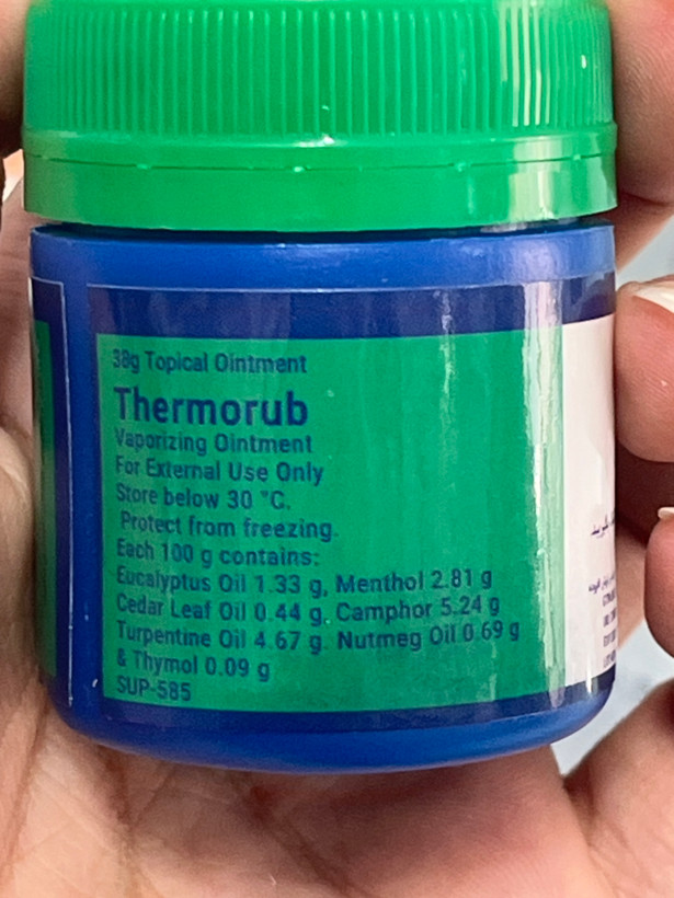 پماد موضعی ترموراب 38 گرم | ضد درد موضعی و تسکین دهنده سرفه