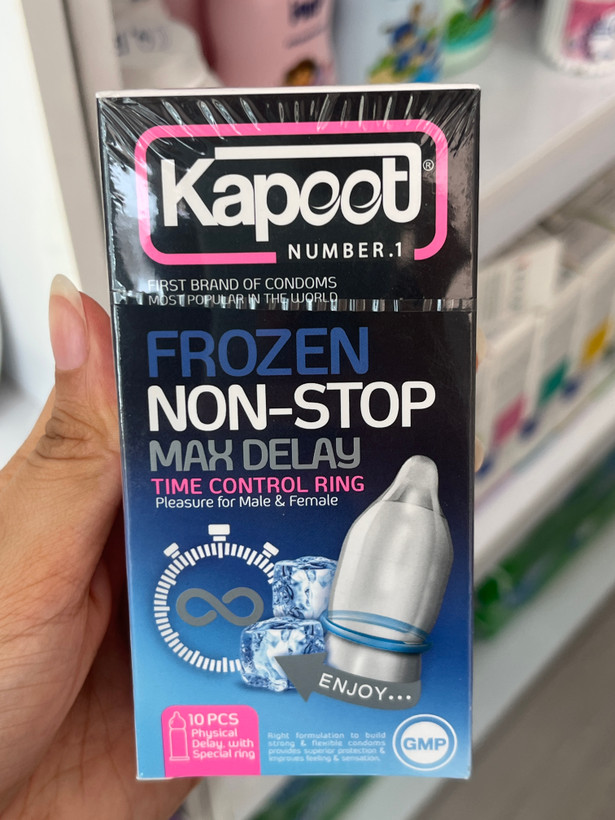 کاندوم کاپوت مدل Frozen Non-Stop بسته 10 عددی | دارای حلقه کنترل زمان و ماده خنککننده