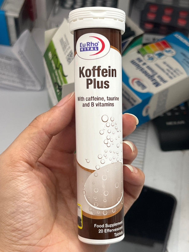 قرص جوشان کافئین پلاس یوروویتال ۲۰ عدد | تقویت عملکرد ذهنی و هوشیاری